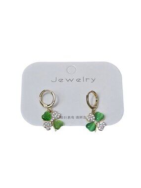 3/$20 New 925 Sterling Silver St. Patrick's Day Lucky Four Leaf Clover Earrings